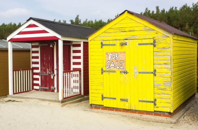 Beach huts on the english south coast