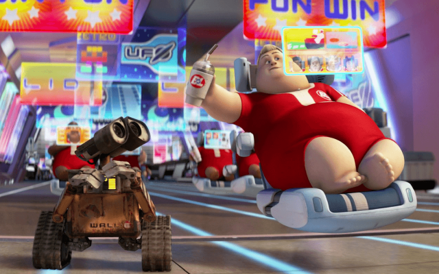 In Wall-E, humans have everything they could ever want. Credit: YouTube