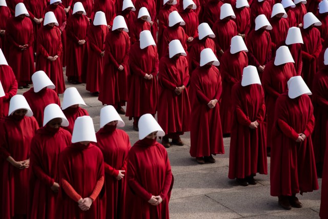 Filming The Handmaid's Tale on the National Mall in Washington, D.C. (Photo by Calla Kessler for The Washington Post via Getty Images)