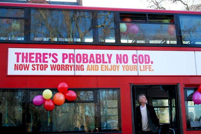 Richard Dawkins launches The Atheist Bus Campaign.