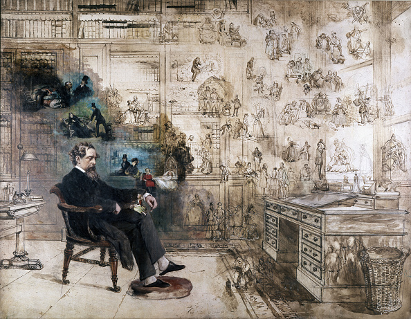 Charles Dickens dreams of his characters and his place in the literary canon. Credit: Photo by Mondadori Portfolio via Getty