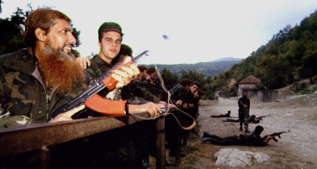 Mujahideens during the Bosnian War 1992-1995.  (Photo by Pascal Le Segretain/Sygma via Getty Images)