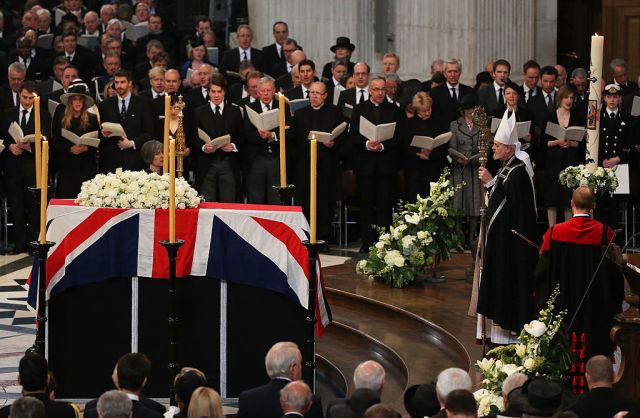 The Bishop of London at the funeral of Lady Thatcher.  Photo: Christopher Furlong/AFP via Getty Images