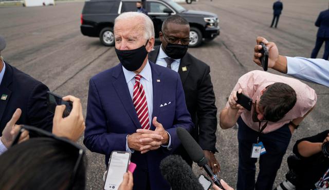 Joe Biden slugging it out with reporters