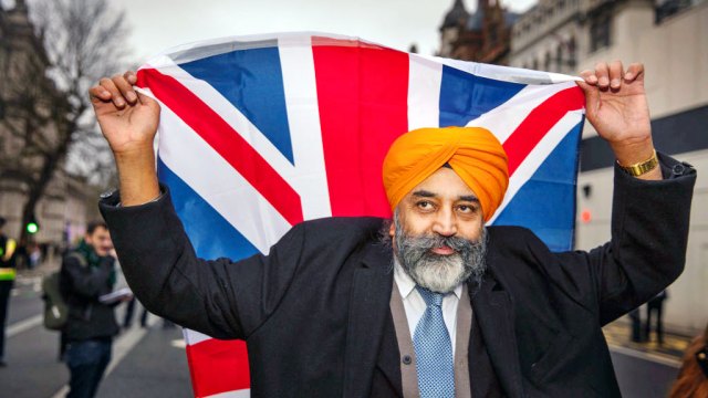 Flying the flag. Credit: Barry Lewis/In Pictures via Getty