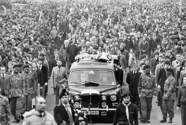 The funeral of Bobby Sands, whose image serves to obscure the squalid brutality of the IRA's long campaign. Stan Grossfeld/The Boston Globe/Getty 