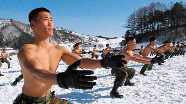 While young men have to do military service, girls are free to beat them in every school subject. Credit: Chung Sung-Jun / Getty Images