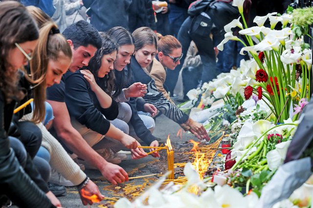 A candlelit vigil in Belgrade (Srdjan Stevanovic/Getty Images)