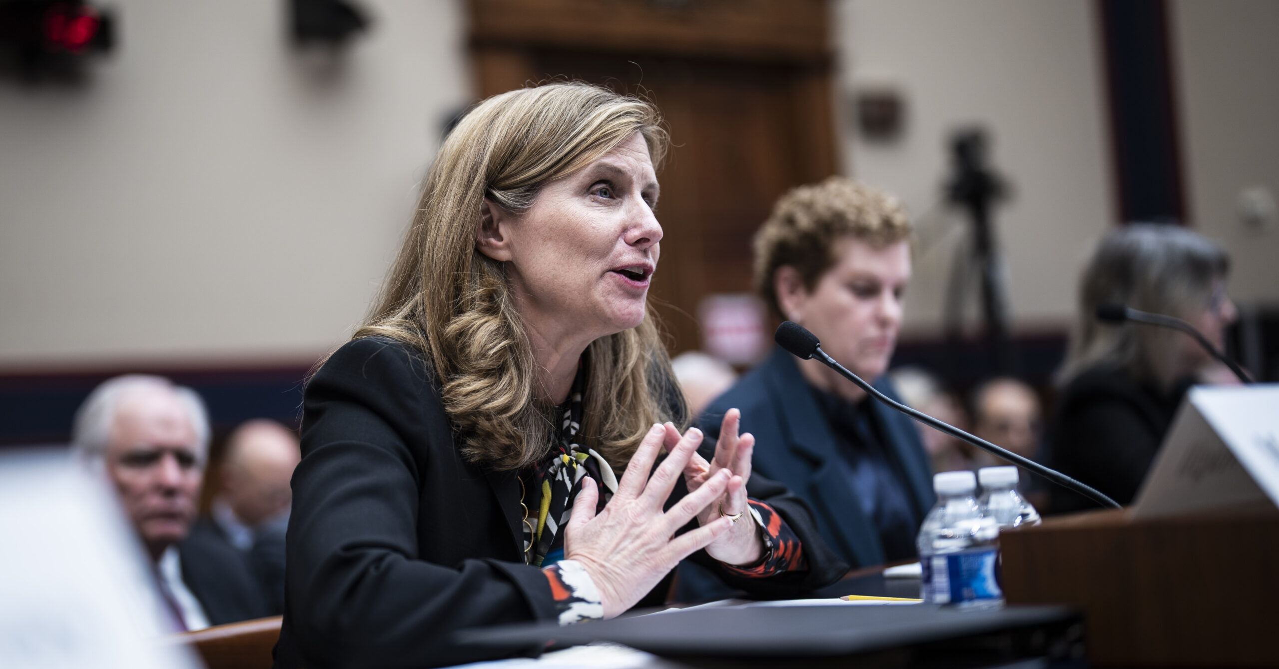 UPenn president Liz Magill testifies during the Washington D.C. hearing on 5th December. Credit: Washington Post 