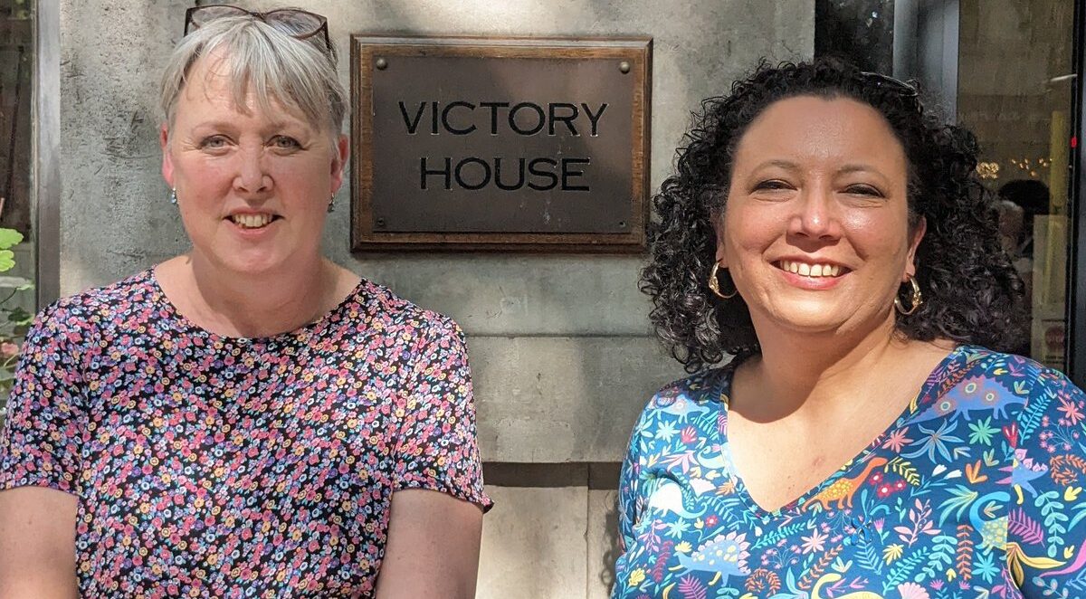 Rachel Meade (L) with campaigner Maya Forstater. Credit Maya Forstater/X
