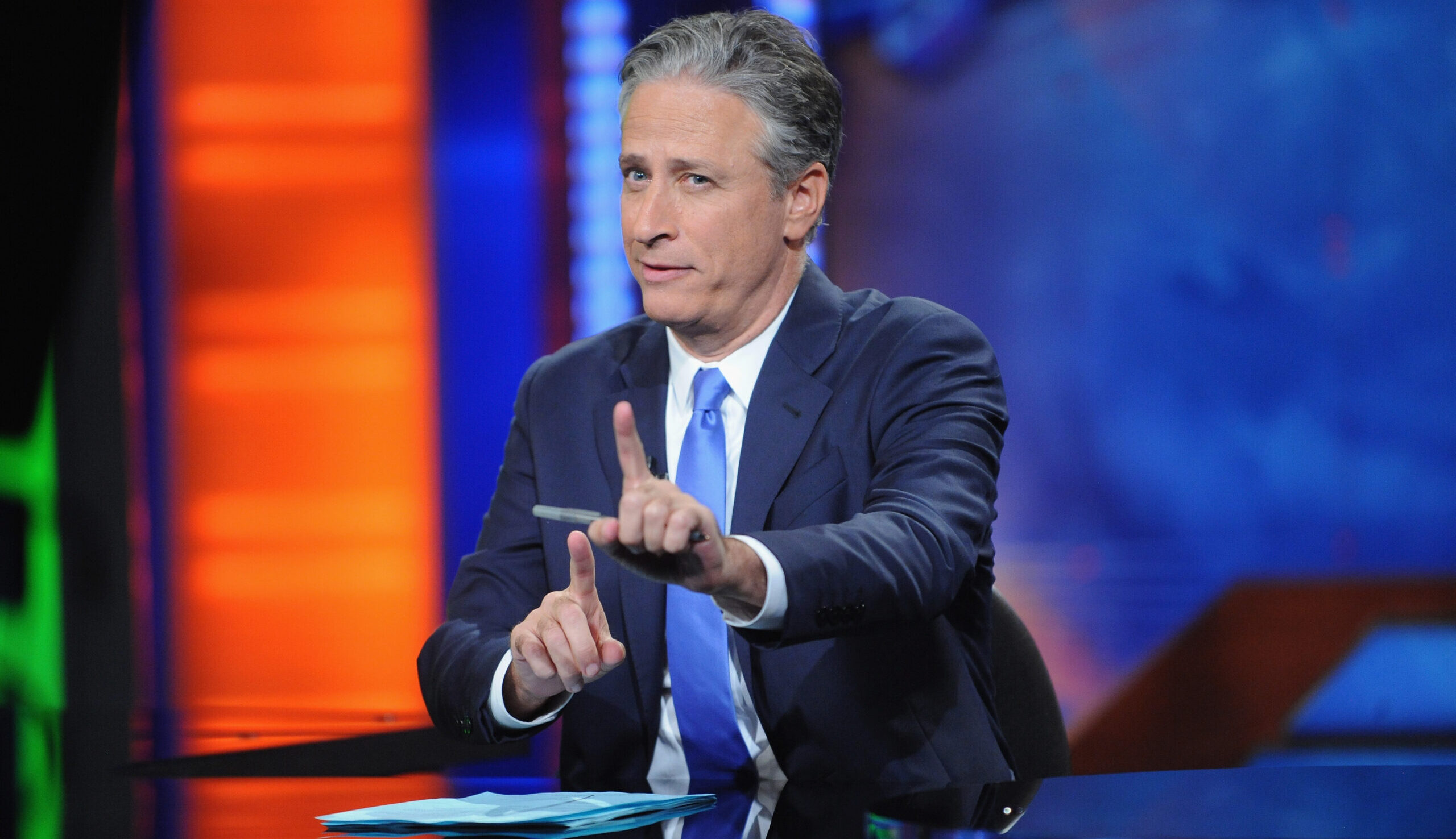 Jon Stewart during his previous stint hosting The Daily Show. Credit: Getty
