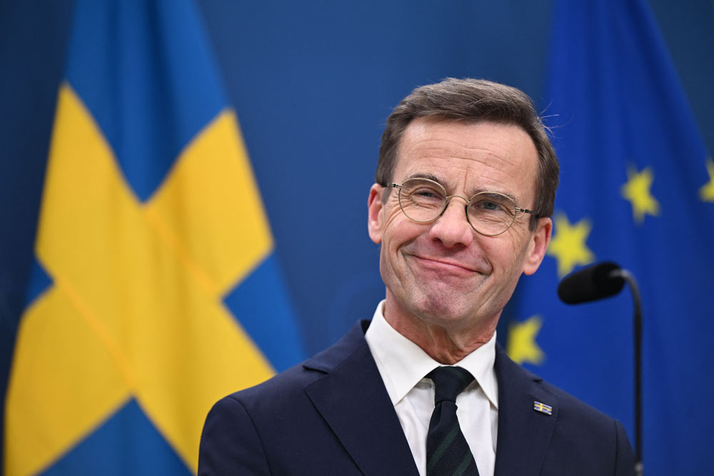 Prime Minister Ulf Kristersson after Sweden's Nato accession was approved this week. Credit: Getty
