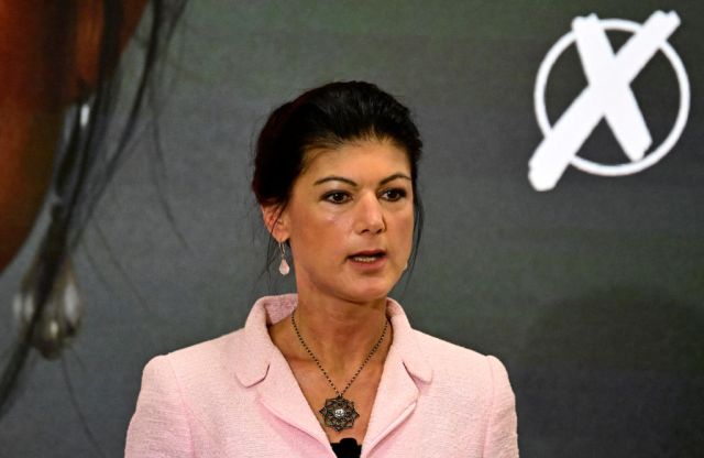 Sahra Wagenknecht speaks in Berlin this week. Credit: Getty
