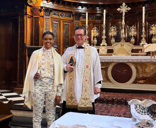 The picture shared by Candace Owens to mark her conversion. Credit: Candace Owens/X