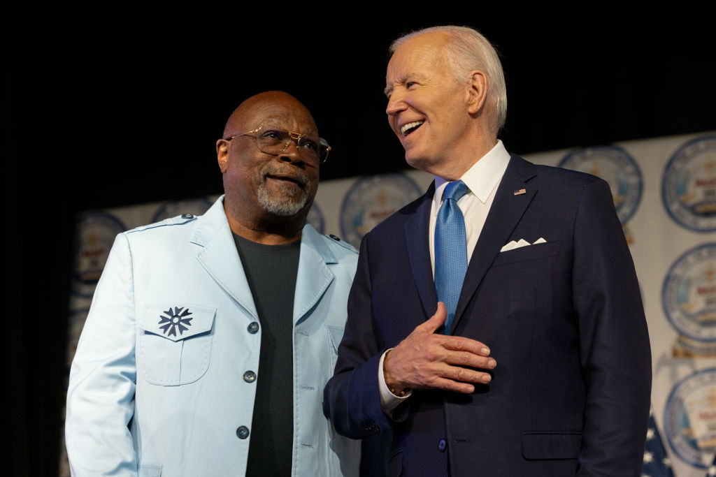 Joe Biden speaks at an NAACP event last month. Credit: Getty