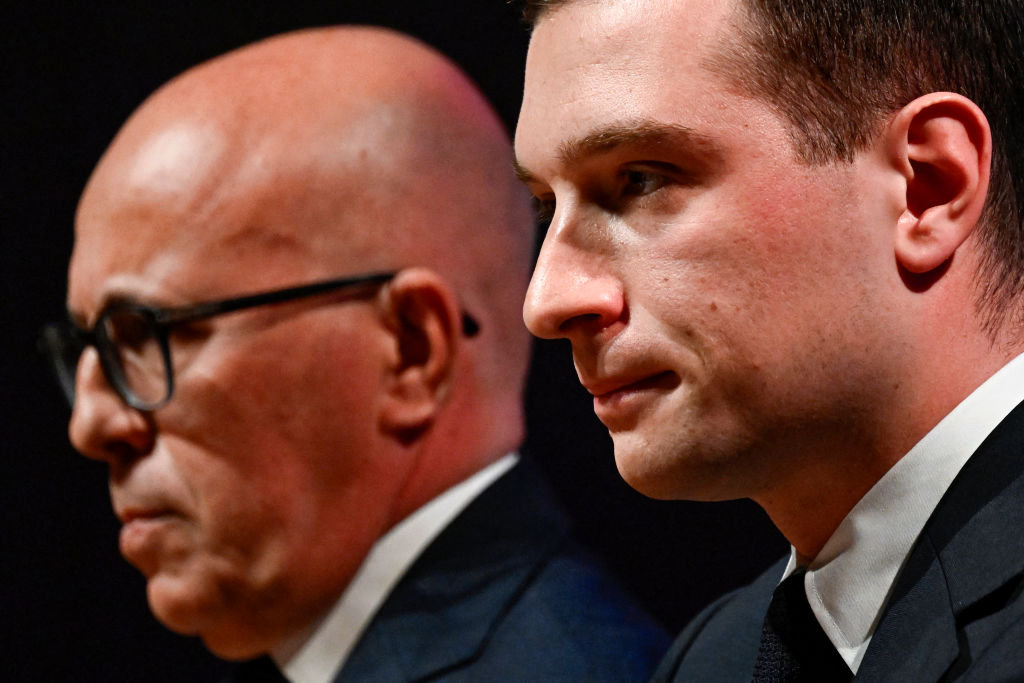 Eric Ciotti and Jordan Bardella together in Paris earlier this week. Credit: Getty