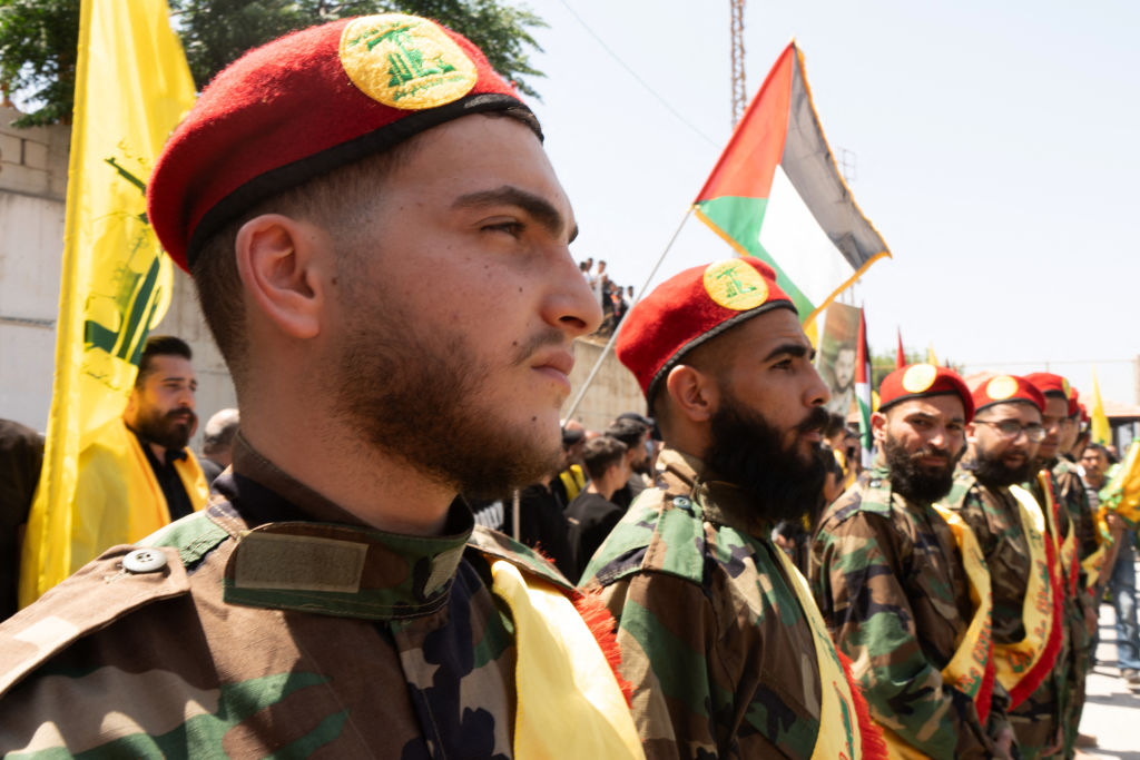 Hezbollah fighters pictured in Southern Lebanon last week. Credit: Getty