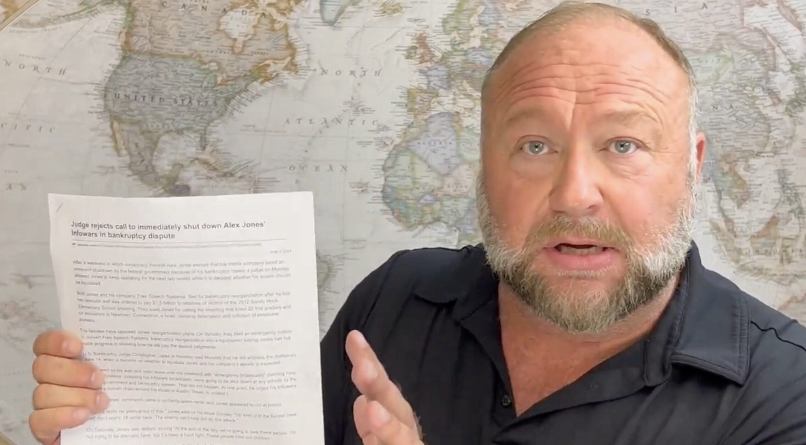 Jones livestreamed an hours long meltdown. Credit: X / Alex Jones 