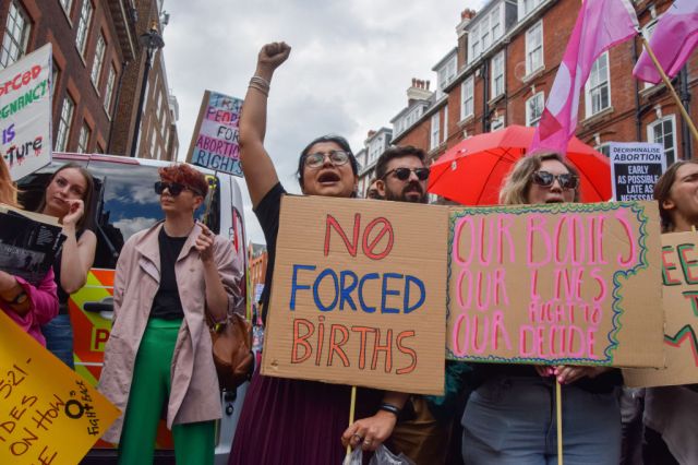 Pro-choice protestors in central London last year. Credit: Getty