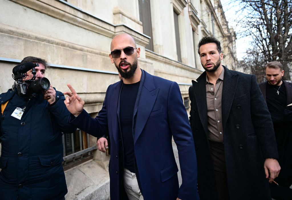 Tristan Tate (r) pictured with his brother, Andrew. Credit: Getty