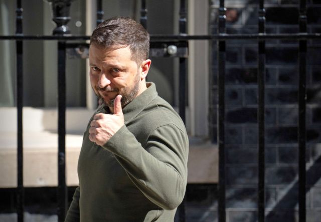 Volodymyr Zelensky leaves Downing Street last week. Credit: Getty