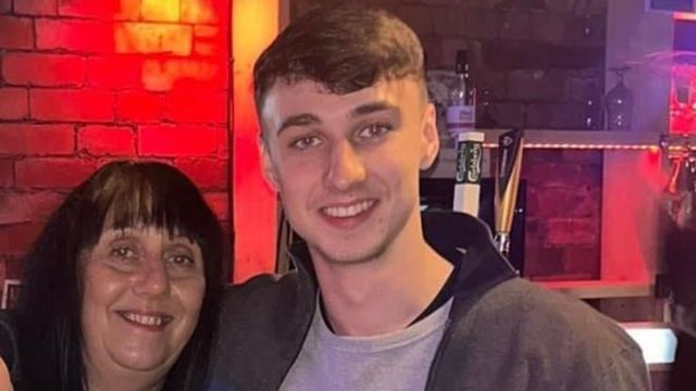 Jay Slater with his mother, Debbie Duncan. Credit: Lucy Law