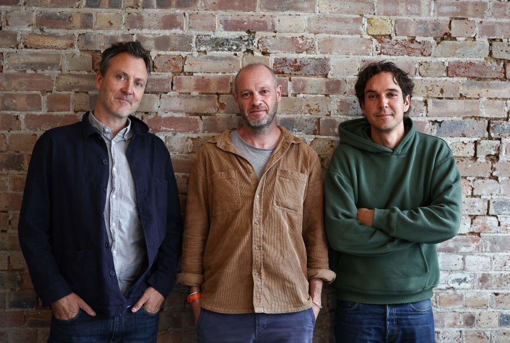 Oliver Knowles, Ben Stewart and James Sadri of Led By Donkeys pose in London last year. Credit: Getty