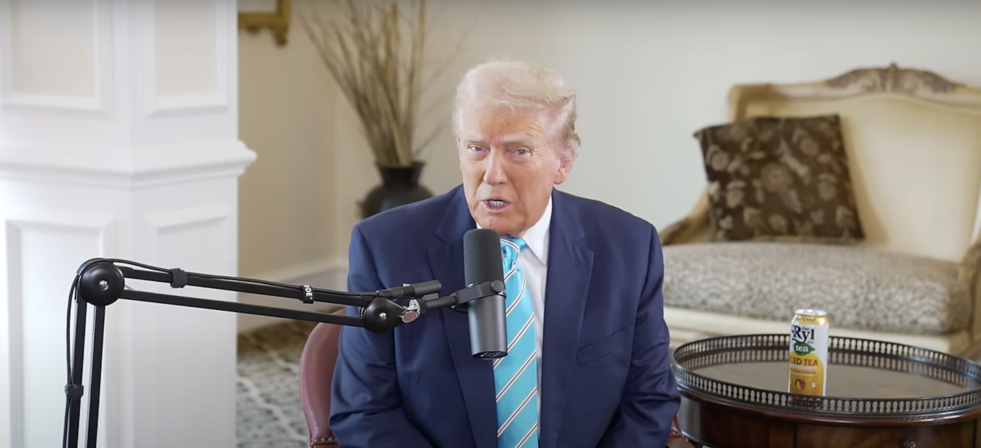 The Republican candidate spoke at Trump National Golf Club in Bedminster, New Jersey. YouTube/Theo Von