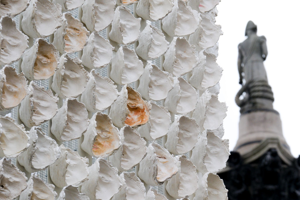 Teresa Margolles's artwork has been unveiled in Trafalgar Square. Credit: Getty