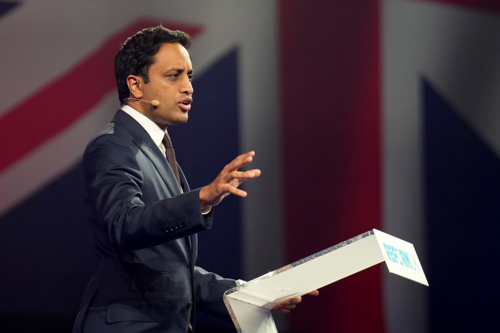 Zia Yusuf speaks at Reform UK's annual conference in Birmingham last week. Credit: Getty