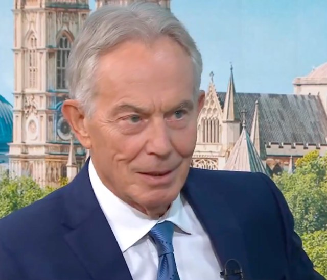 Tony Blair speaks to Sky News's Sophy Ridge. Credit: Sky News/X