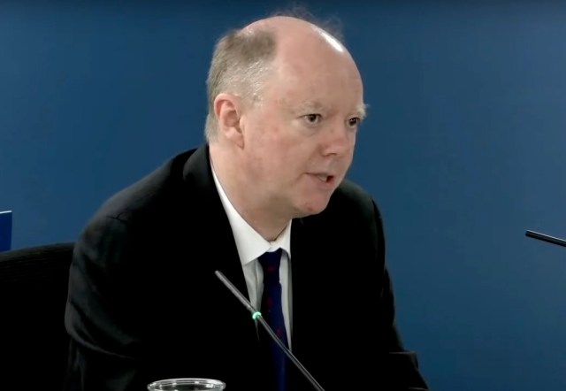 Chris Whitty gives evidence at the Covid inquiry today