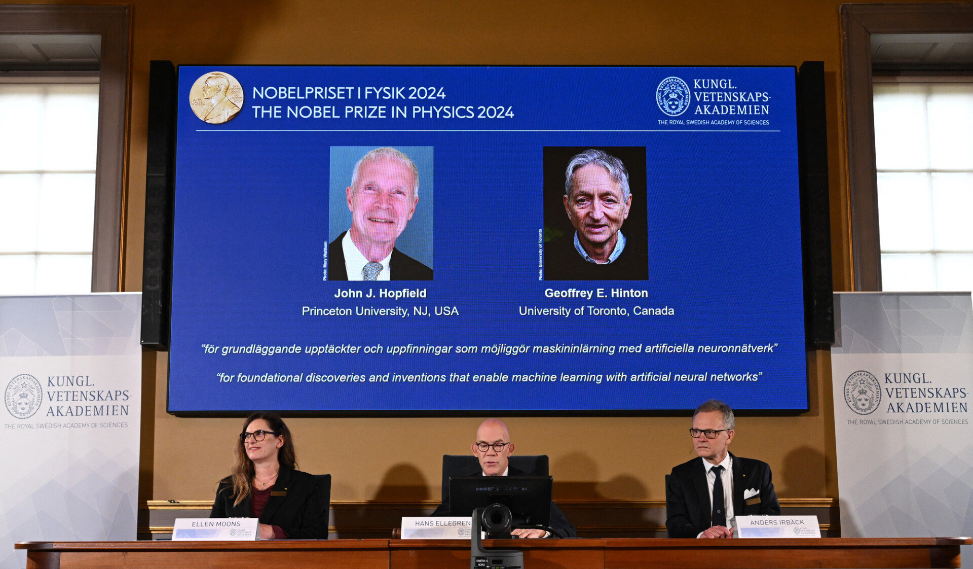 Geoffrey Hinton and John Hopfield won this year's Nobel Prize for Physics. Credit: Getty