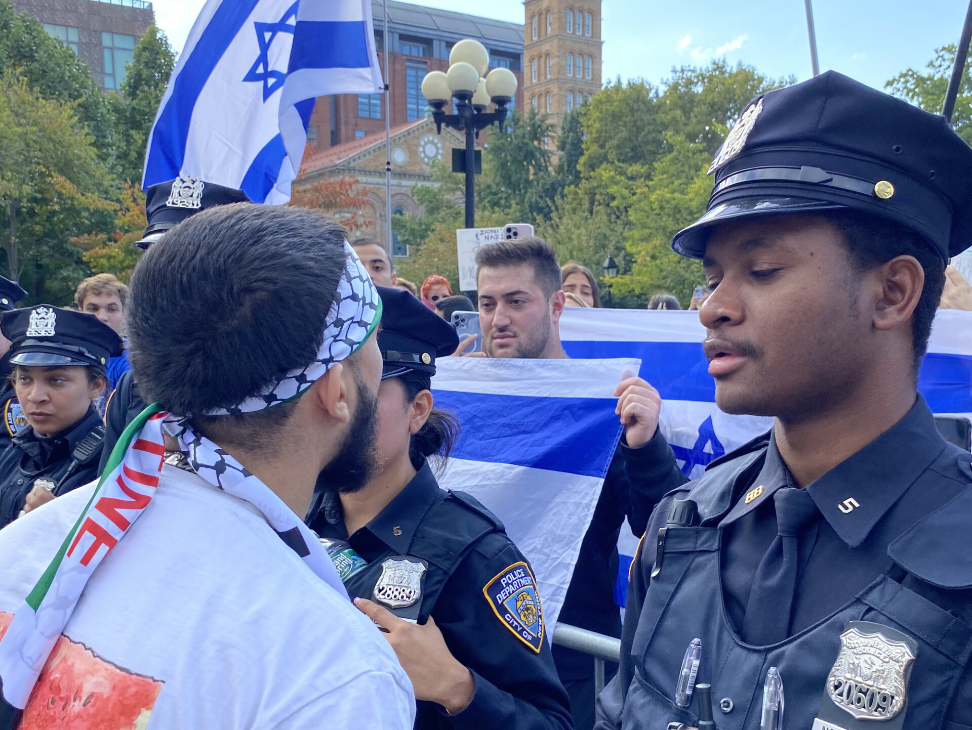 A confrontation at Washington Square Park.