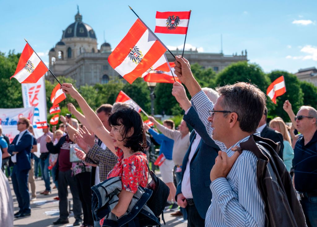 Supporters of the far-Right Austrian Freedom Party (FPO). Credit: Getty