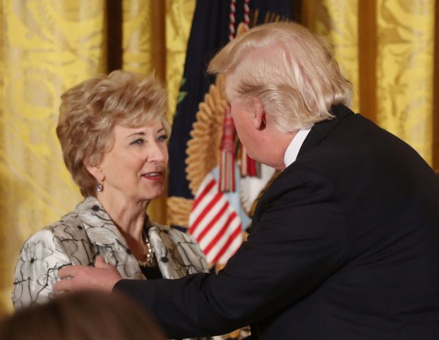 The WWE co-founder was previously the Small Business Administration head during Trump's first term. Credit: Getty