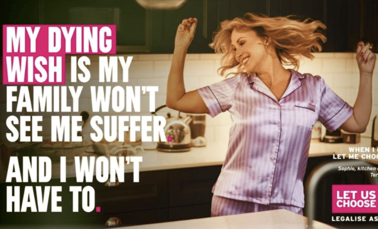 One of the adverts seen on the London Underground. Credit: Dignity in Dying