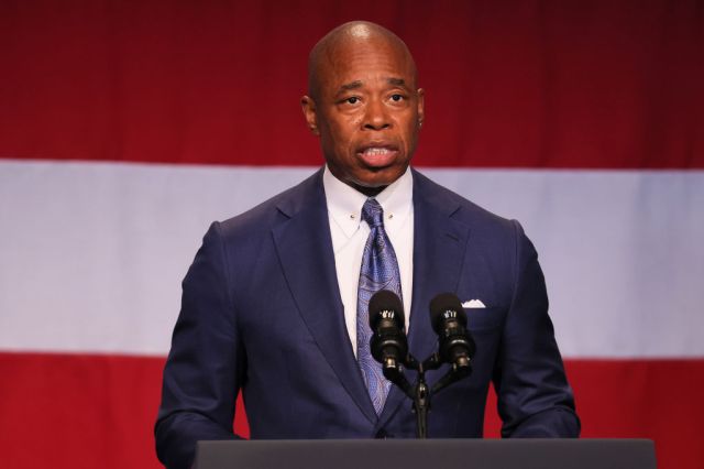 NYC Mayor Eric Adams is facing federal corruption charges which could derail his efforts to win a second term. Credit: Getty