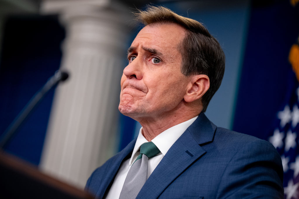 White House National Security Communications Adviser John Kirby answers questions on the unidentified aerial phenomena. Credit: Getty