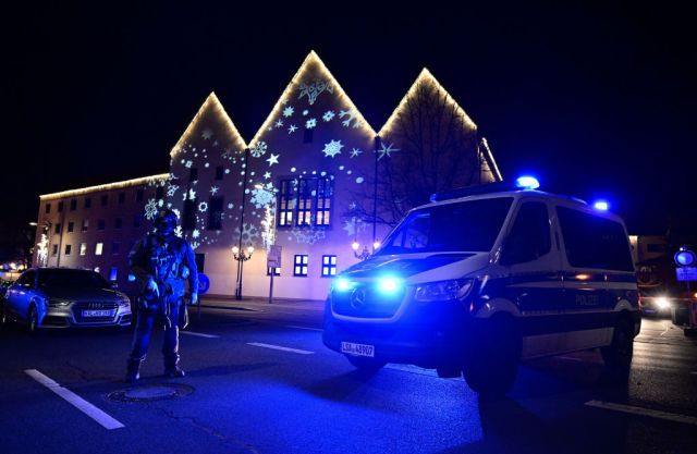 German police next to the Christmas market in Magdeburg where Friday's attack took place. Credit: Getty 
