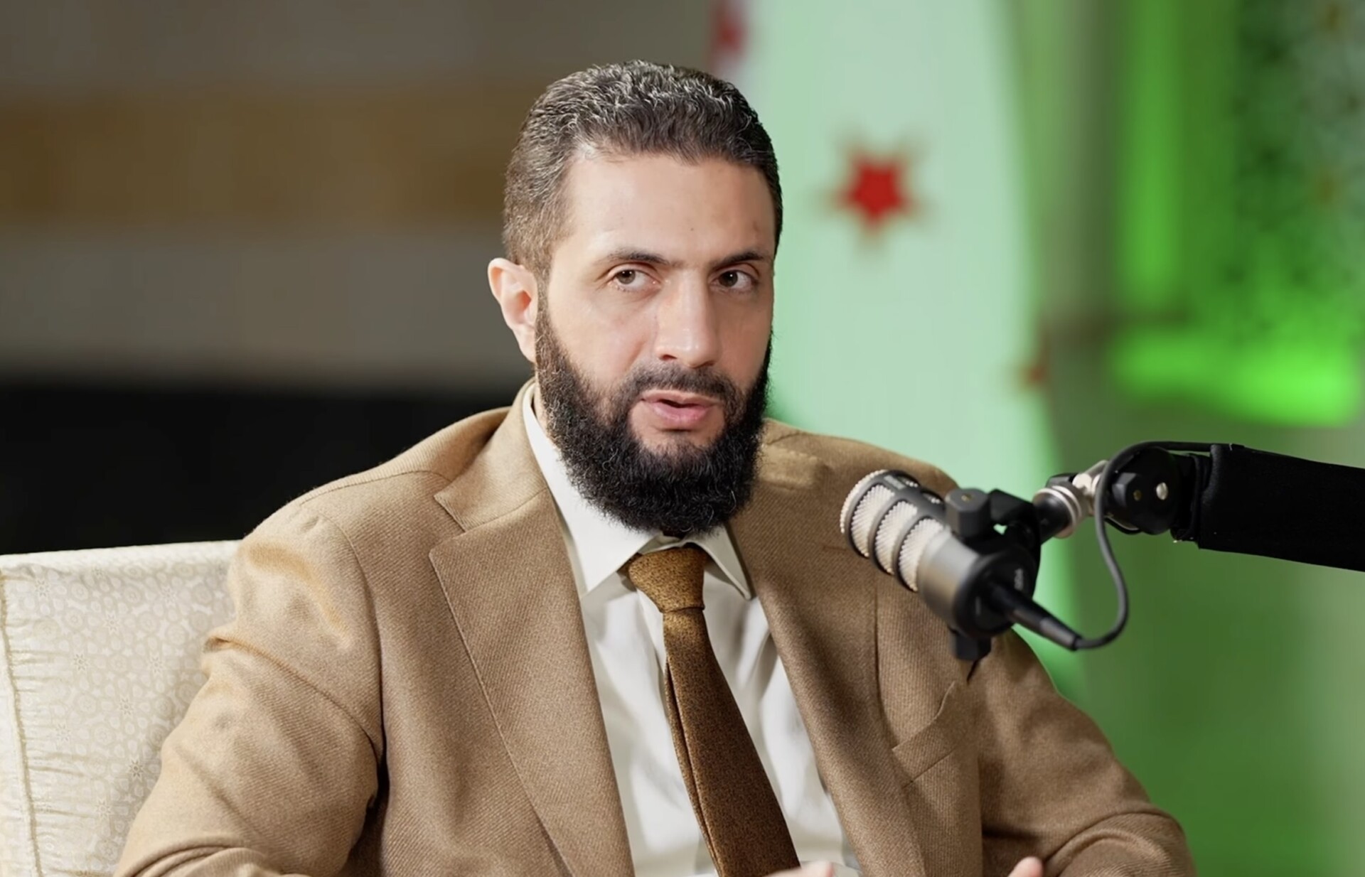 Ahmed al-Sharaa says he is focused on restoring domestic and regional stability. Credit: Leading/Spotify