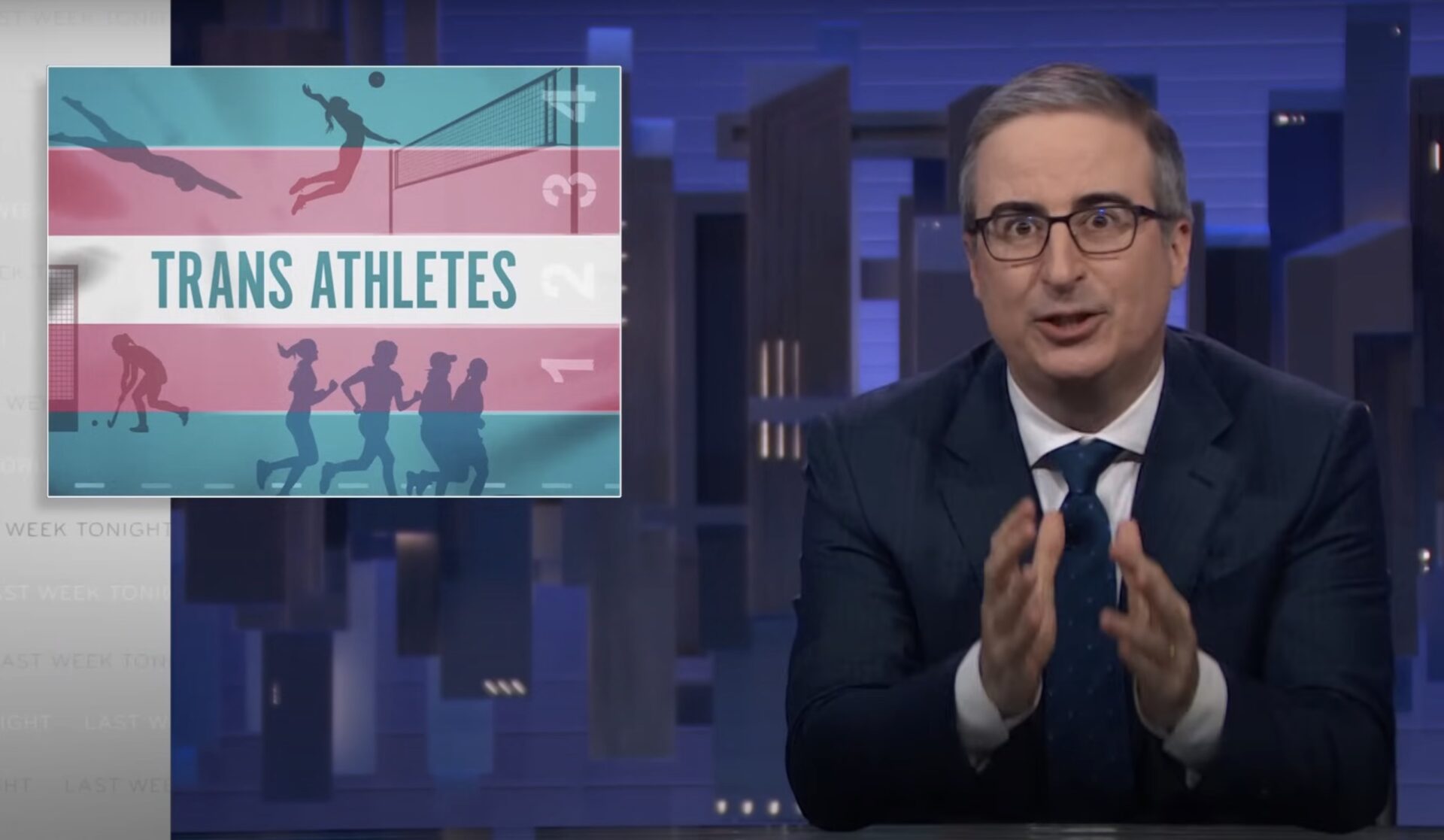 'According to people with the same worldview as Oliver, women and girls are just being silly when they say they feel “unsafe”.' Credit: Last Week Tonight/YouTube
