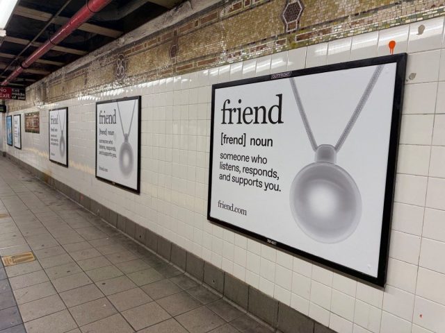 Friend ads on the New York Subway. Credit: Avi Schiffmann/X