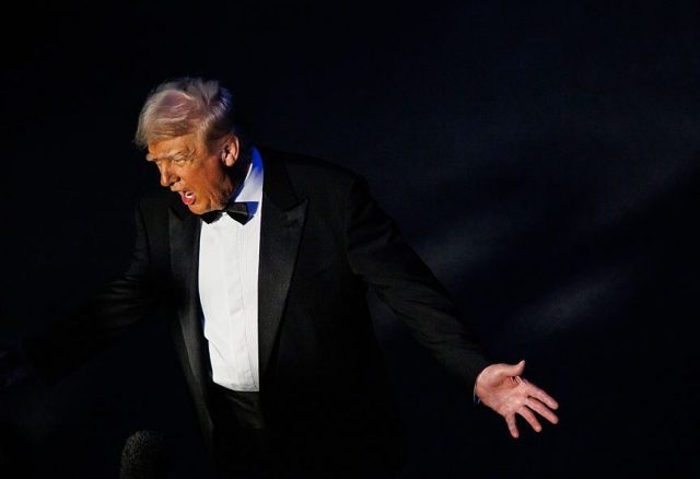 'Trump, for all his love of the theatrical and spectacular, can’t act at all.' Samuel Corum via Getty.