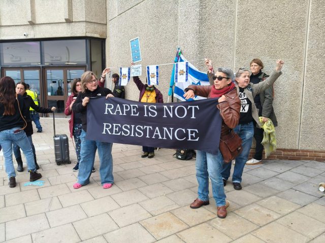 Attendees outside the FiLia conference yesterday morning. Credit: Freya Vanadiss/X