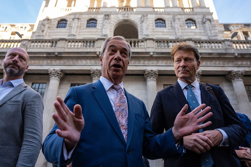 Nigel Farage recently met with BoE Governor Andrew Bailey. Credit: Getty