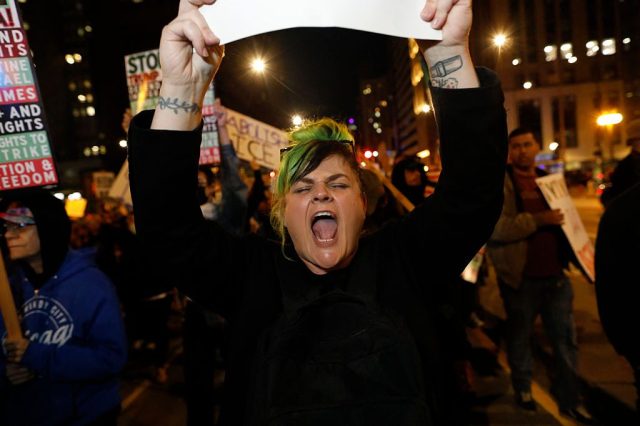 Demonstrators in Chicago on Oct. 8. Credit: Getty