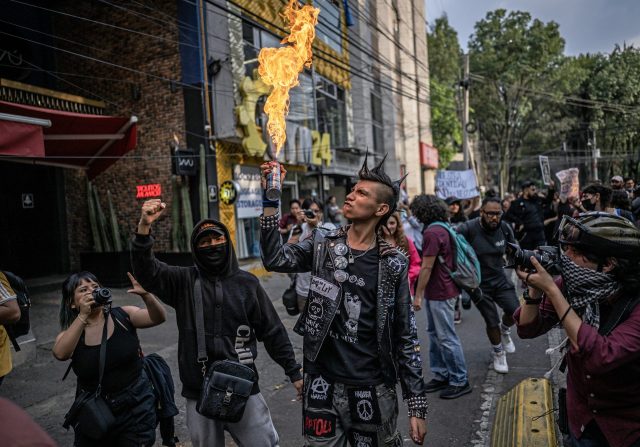 A protester in Mexico City. Carl de Souza via Getty. 