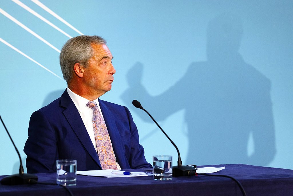 The Reform UK leader was full of praise for Home Secretary Shabana Mahmood. Credit: Getty