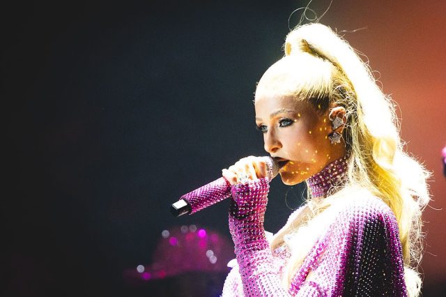 Paris Hilton performs at West Hollywood Pride in June. Credit: Getty
